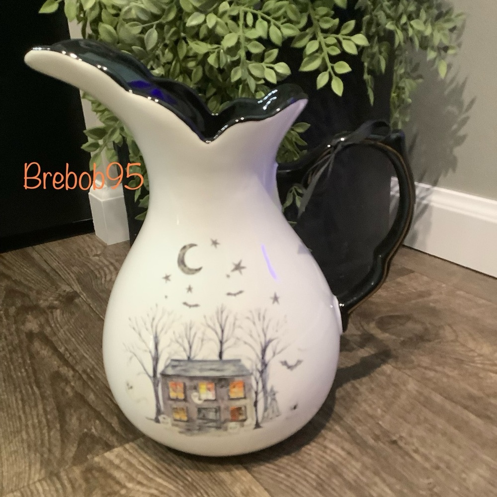 POTTER'S STUDIO Midnight Haunted House Pitcher- Very hard to find